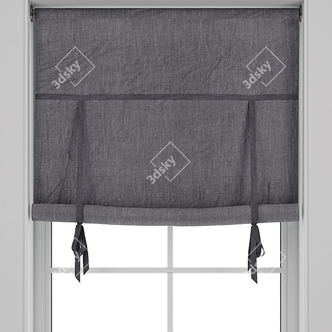 Elegant Roman Blinds: Highly Detailed 3DS Max & OBJ Model 3D model image 1