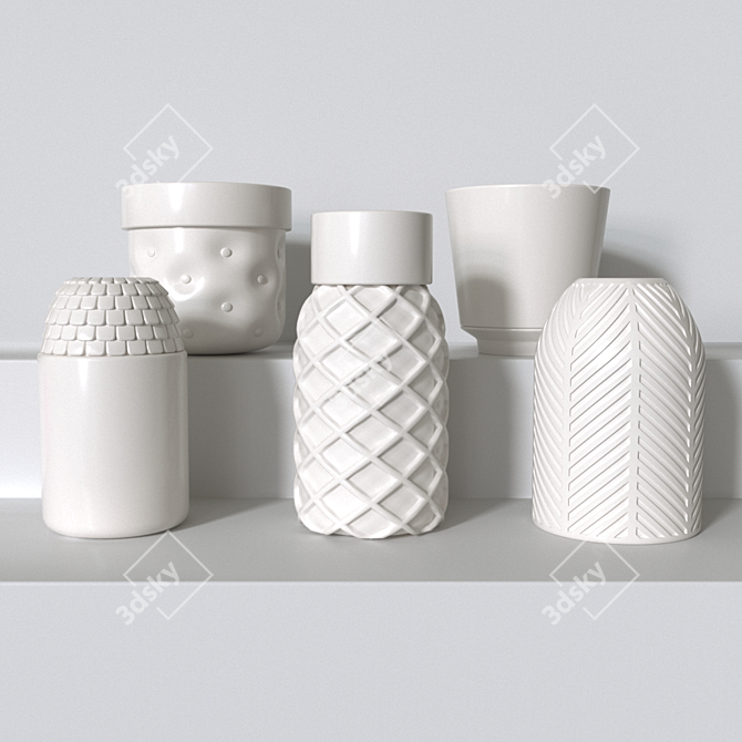 Ceramic Vase Set 3D model image 1