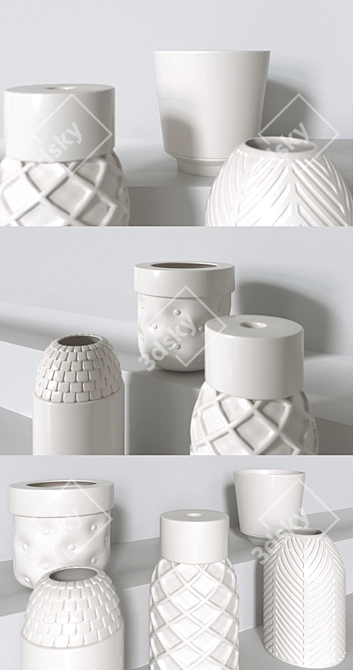 Ceramic Vase Set 3D model image 2