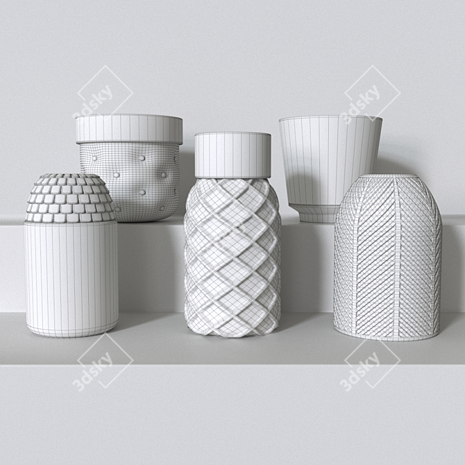 Ceramic Vase Set 3D model image 3