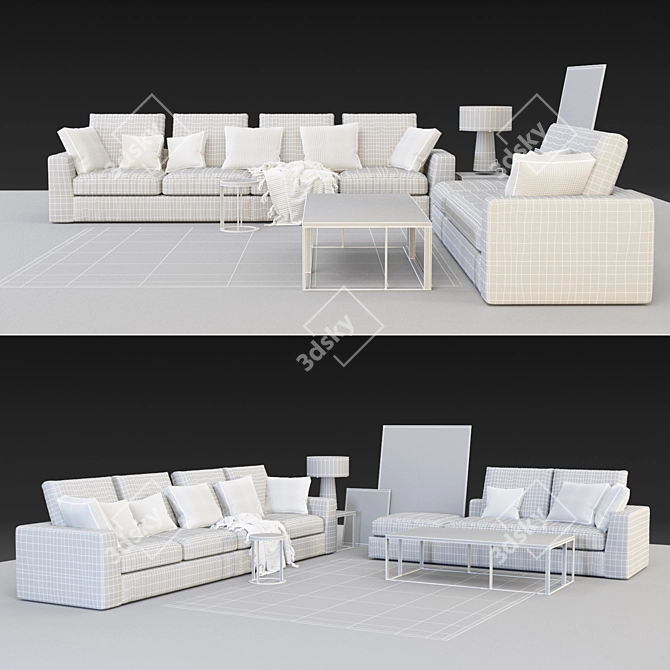 Elegant Maxalto Otium Sofa 3D model image 3