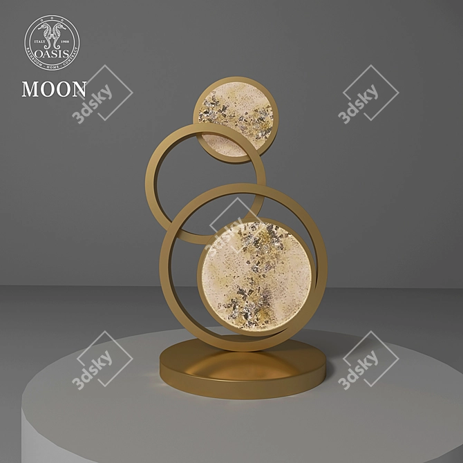 Golden Moonlight Resin Lamps 3D model image 1