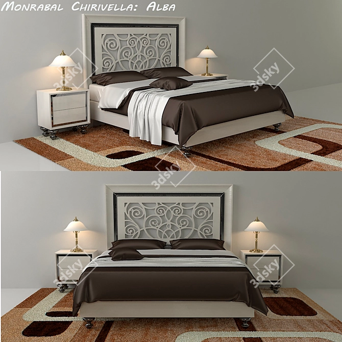 Modern Monrabal Alba Bed Set 3D model image 1