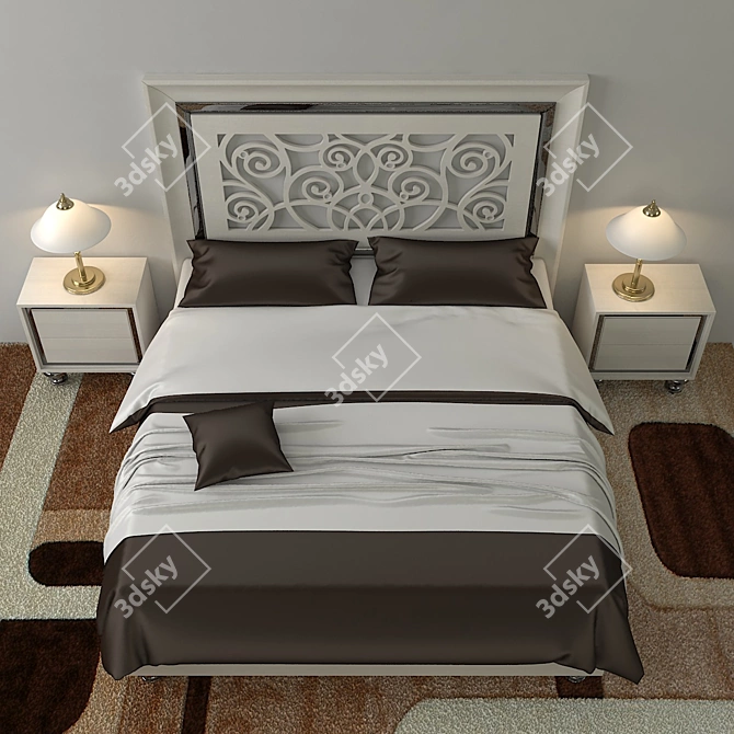 Modern Monrabal Alba Bed Set 3D model image 2