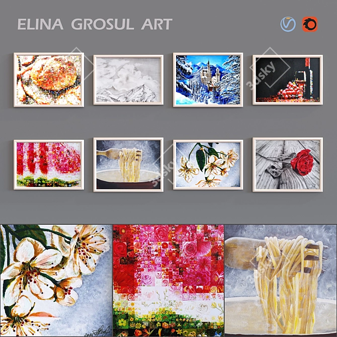Artistic Masterpieces by Elina Grosul 3D model image 1