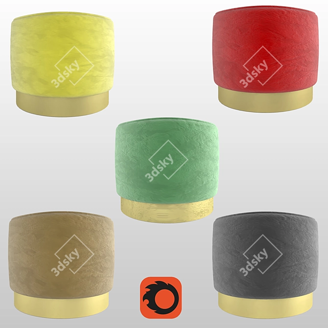 Cosy Round Pouf 3D model image 2