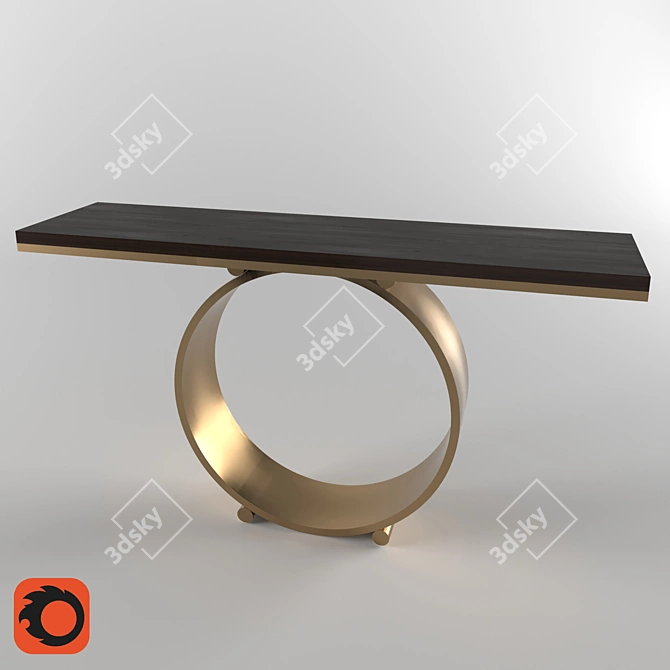 Sleek Circular Console Table 3D model image 2