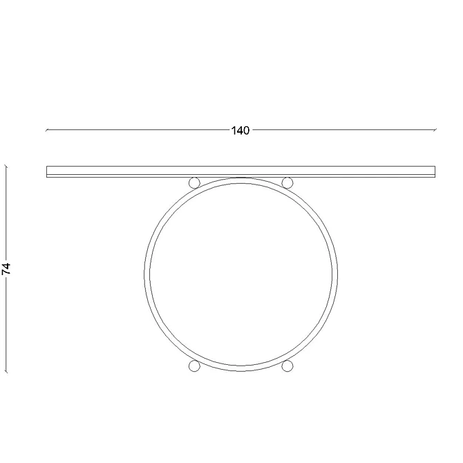 Sleek Circular Console Table 3D model image 3