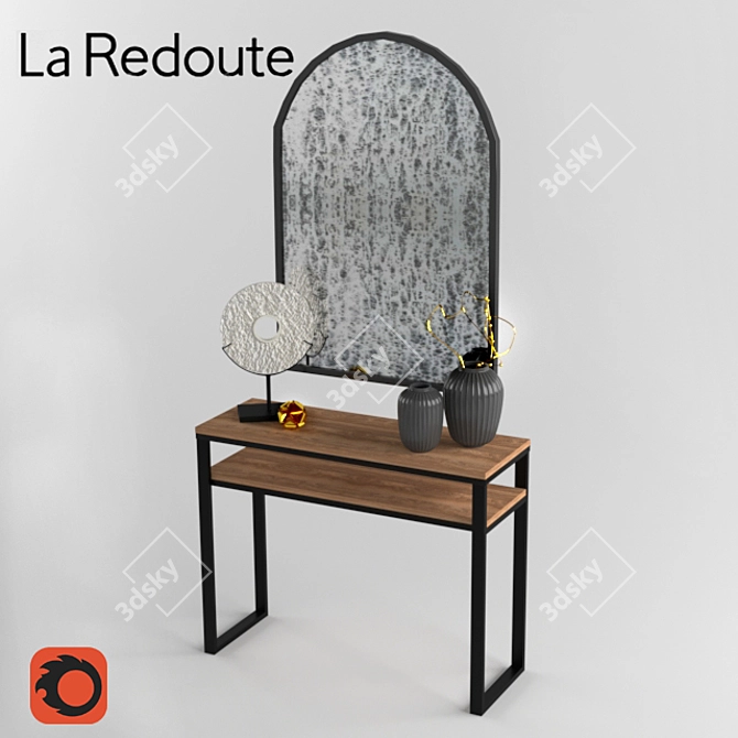 Elegant Console Set with Mirror: Redoute's Finest 3D model image 1