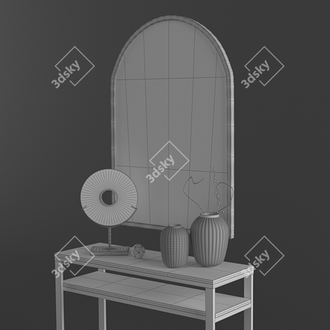 Elegant Console Set with Mirror: Redoute's Finest 3D model image 3