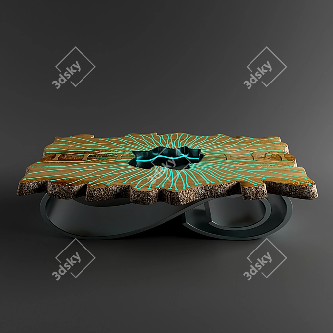 Illuminated Wooden Coffee Table 3D model image 1