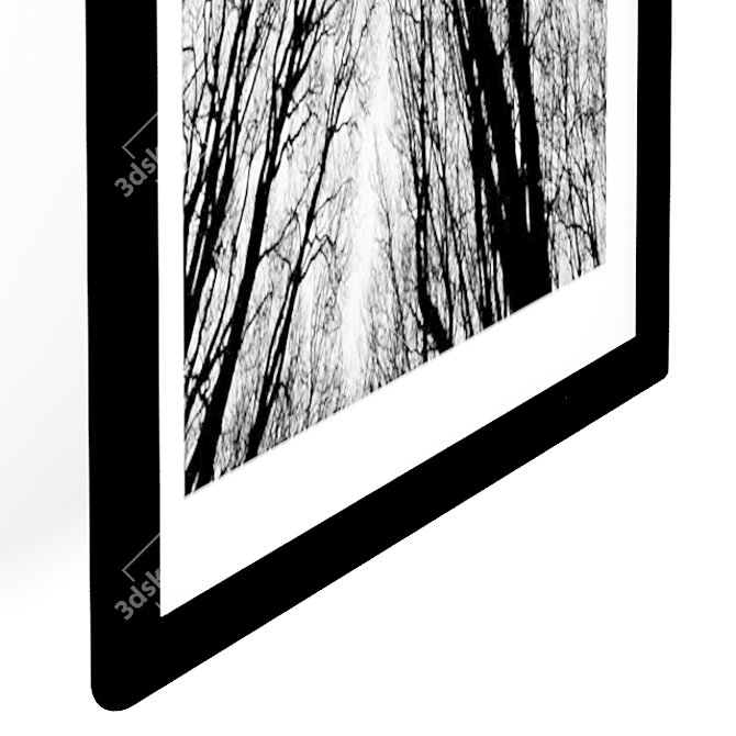 Monochrome Forest Print 3D model image 2