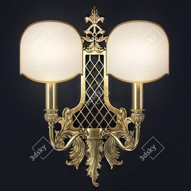 Luxury Brass Spotlight Sconce 3D model image 1