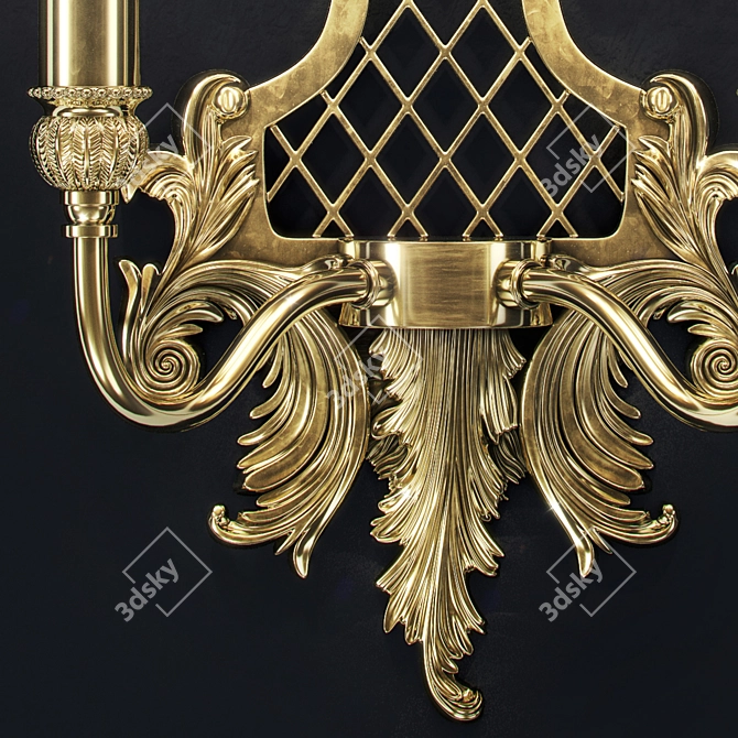 Luxury Brass Spotlight Sconce 3D model image 2