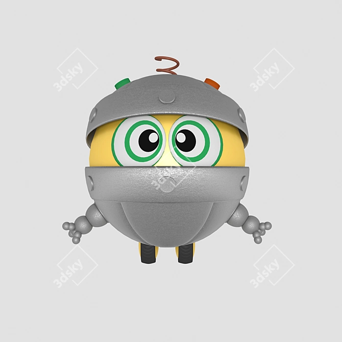 Whistling Bibi Robot from "Smeshariki 3D model image 2