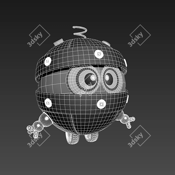 Whistling Bibi Robot from "Smeshariki 3D model image 3