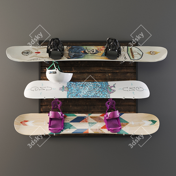 BoardLock Pro: Snowboard Storage Solution 3D model image 1