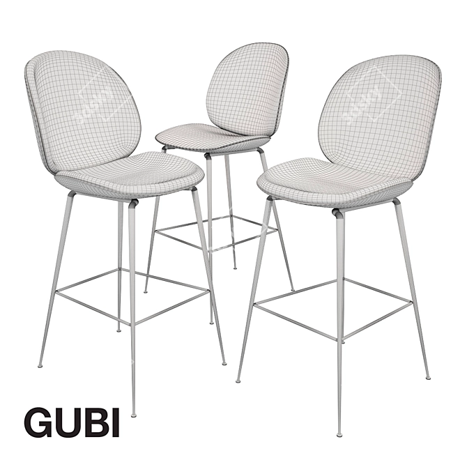 GUBI Beetle Stools: Timeless Comfort 3D model image 3