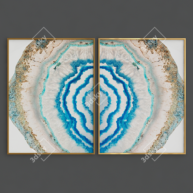 Geode Agate Crystal Decor 3D model image 1