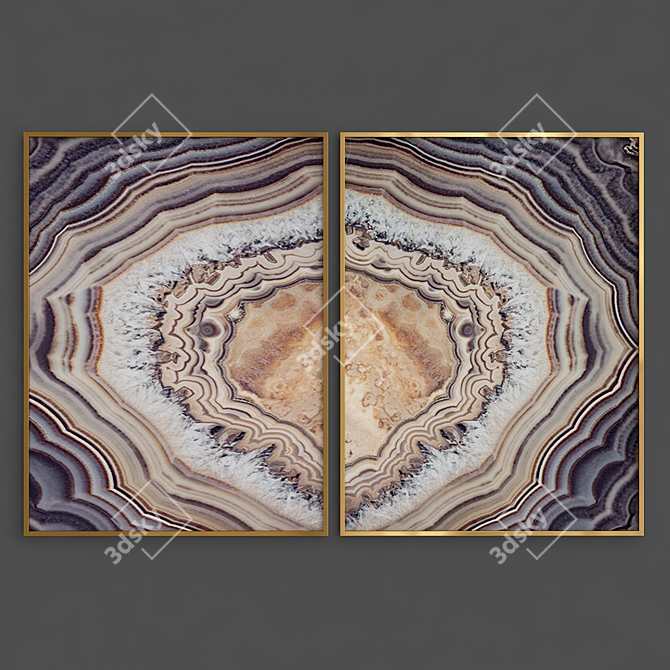 Geode Agate Crystal Decor 3D model image 2