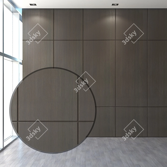 Minimalist Wooden Panel 3D model image 1