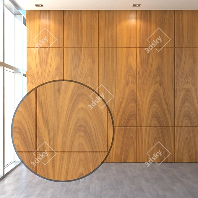Seamless Wood Texture Panel 3D model image 1