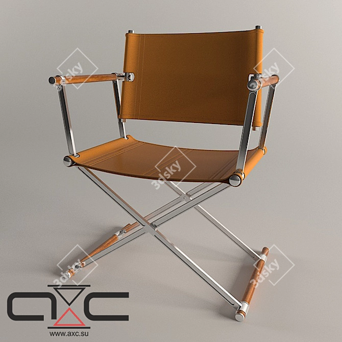 Modern Metal and Leather Chair 3D model image 1