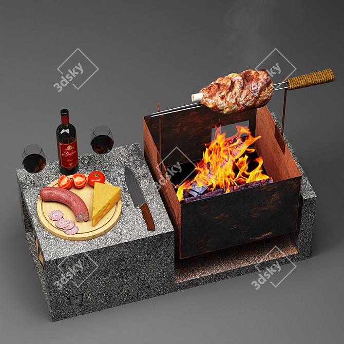 Elegant Prisma Brazier 3D model image 2