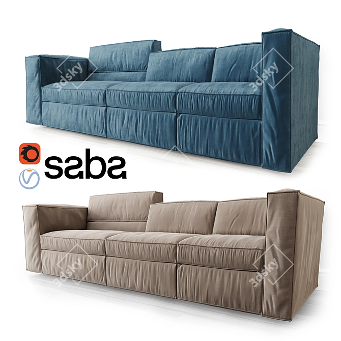 Elegant Italian Sabaitlia Sofa 3D model image 1