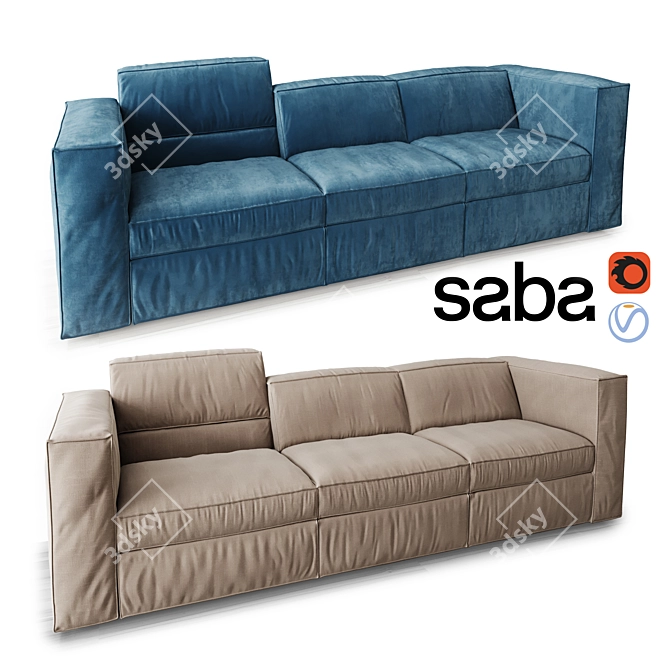 Elegant Italian Sabaitlia Sofa 3D model image 2