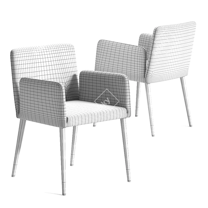 Colombini Casa NICOLE Modern Armchair 3D model image 3