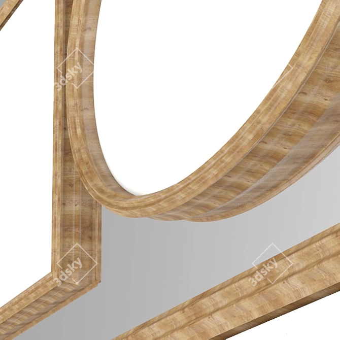 Classic Wood Frame Mirror Set 3D model image 2