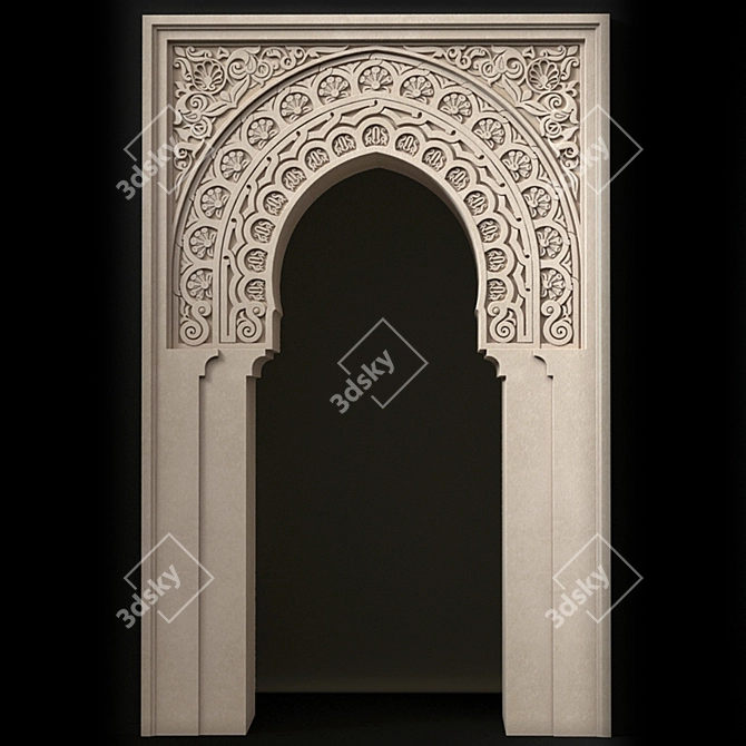 Elegant Moroccan Arch: 120x200cm 3D model image 1