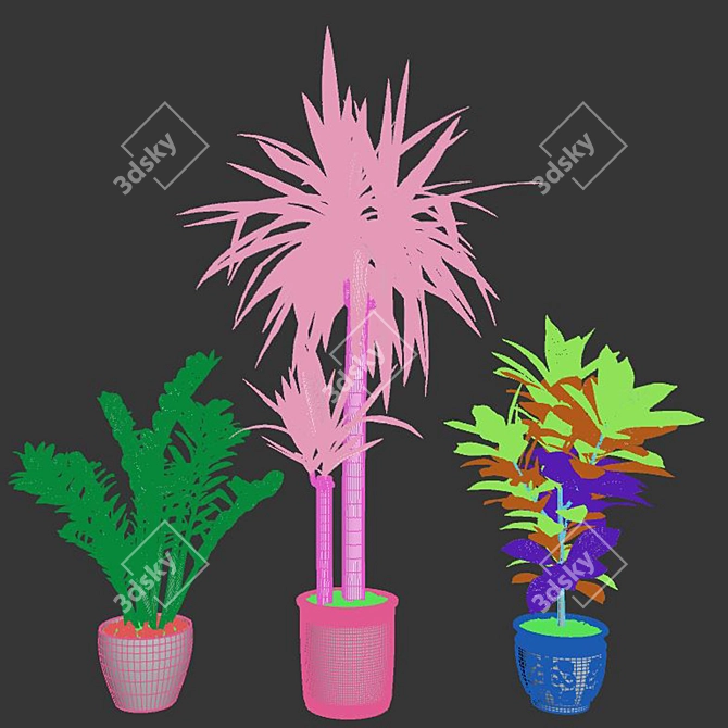 Greenery Oasis: 2014 Houseplants 3D model image 3