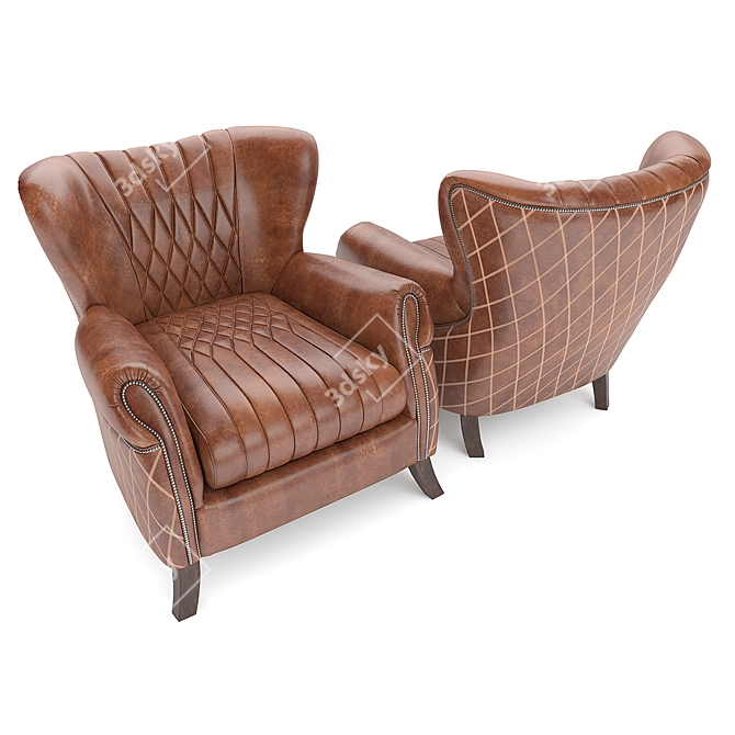 Country Vintage Armchair 3D model image 2