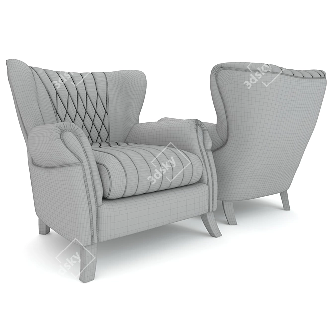 Country Vintage Armchair 3D model image 3