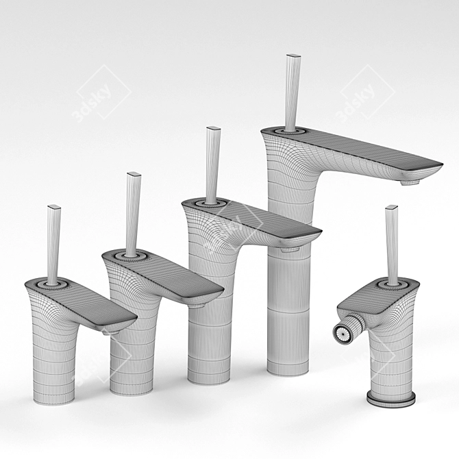 PuraVida Basin Faucet Set: Elegant & Functional 3D model image 2