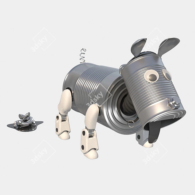 Upcycled Robot-Dog: DIY Tin Can Pet 3D model image 1