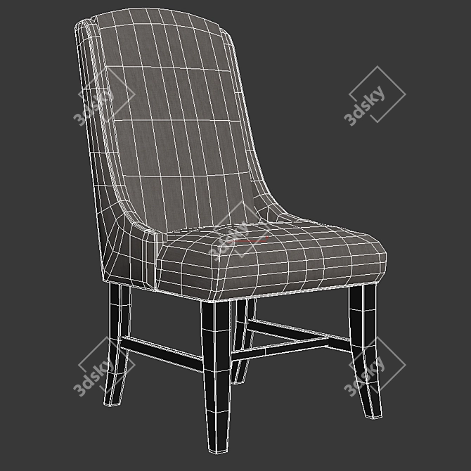 Elegant Slope Armchair: Fabric & Leather 3D model image 2