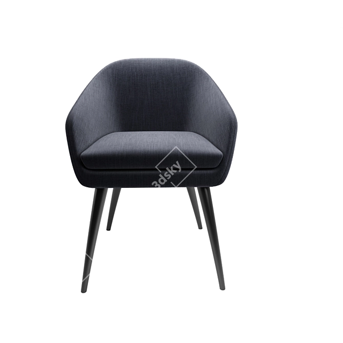 Elegant Aleria Armchair: Upholstered Fabric Comfort 3D model image 2