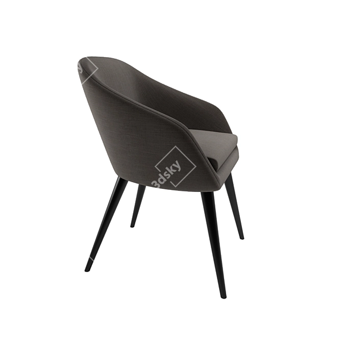 Elegant Aleria Armchair: Upholstered Fabric Comfort 3D model image 3
