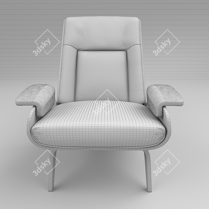 Modern Black Paulo Bent Ply Chair 3D model image 3