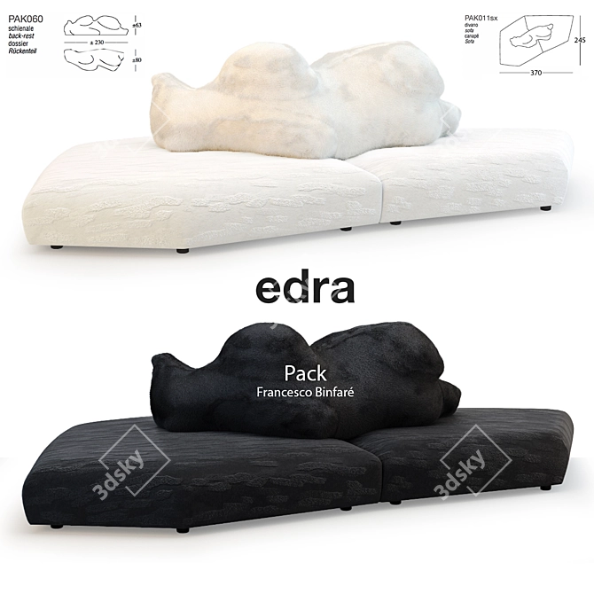 Modern Chic Edra Pack Sofa 3D model image 1