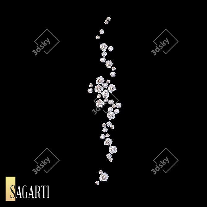 Sagarti Peony Wall Art 3D model image 2