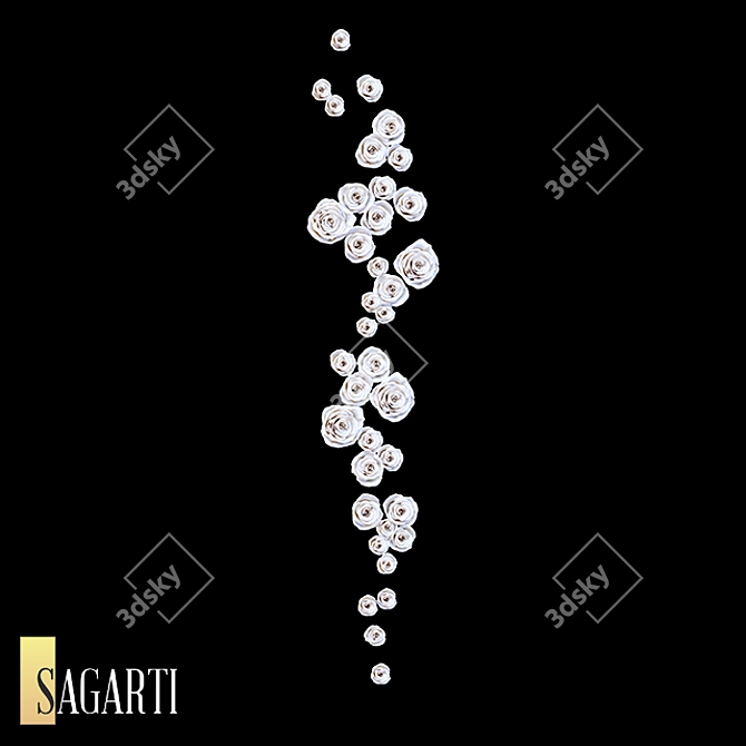 Sagarti Rose Decor: Elegant Porcelain Wall Art 3D model image 2