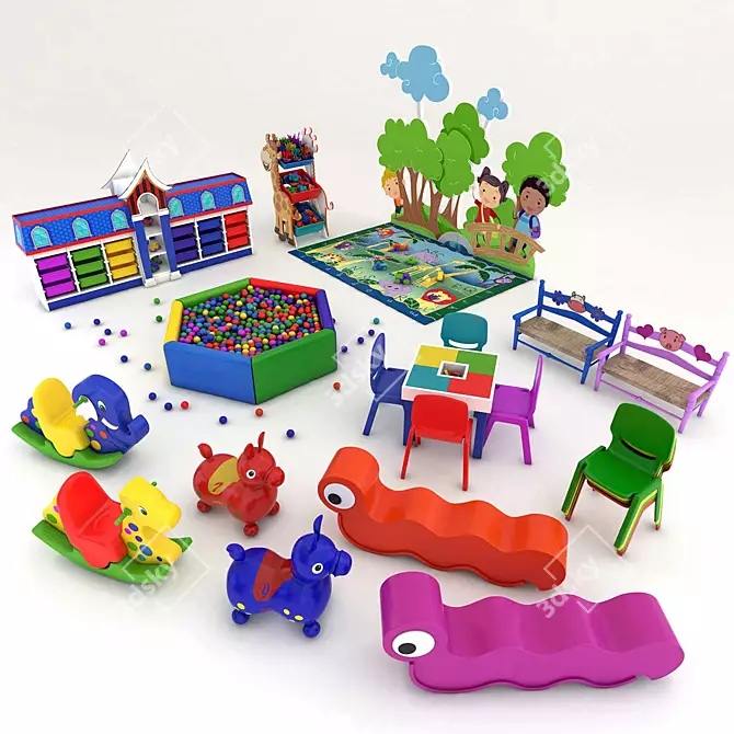 Play and Learn Kindergarten Set 3D model image 1