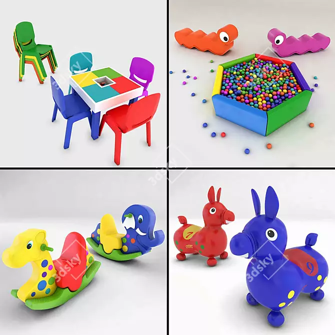 Play and Learn Kindergarten Set 3D model image 2