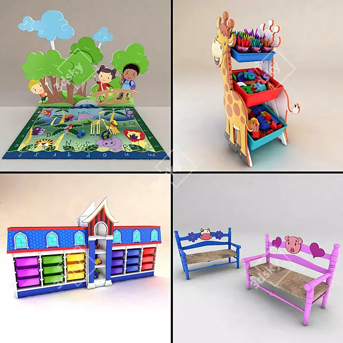 Play and Learn Kindergarten Set 3D model image 3