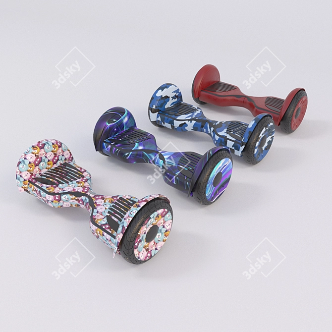 Georosculator: The Ultimate Gyroscopic Scooter 3D model image 3