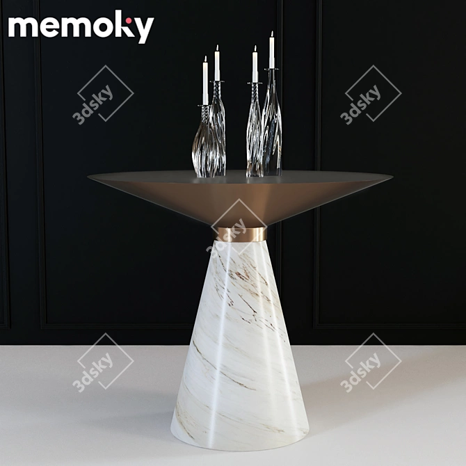 Elegant Iris Side Table 3D model image 1